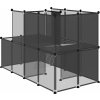 Klec pro malá zvířata 142 x 74 x 93 cm PP a ocel [340573] (Barva Černá)