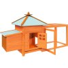 Kurník s kukaní 190 x 72 x 102 cm masivní jedlové dřevo [170220] (Barva Hnědá)