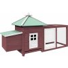 Kurník s kukaní 190 x 72 x 102 cm masivní jedlové dřevo [170220] (Barva Hnědá)