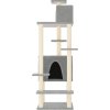 Škrabadlo pro kočky se sisalovými sloupky 154 cm [171772] (Barva Světle šedá)