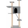Škrabadlo pro kočky se sisalovými sloupky 143 cm [171730] (Barva Světle šedá)