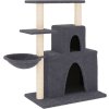 Škrabadlo pro kočky se sisalovými sloupky 83 cm [171766] (Barva Světle šedá)
