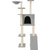Škrabadlo pro kočky se sisalovými sloupky 166 cm [171682] (Barva Světle šedá)