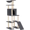 Škrabadlo pro kočky se sisalovými sloupky 166 cm [171682] (Barva Světle šedá)