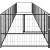 Psí kotec 9 m² ocel [3082099] (Barva Černá)