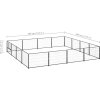 Psí kotec 16 m² ocel [3082143] (Barva Černá)