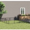 Psí kotec 16 m² ocel [3082143] (Barva Černá)
