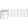Psí kotec 6,05 m² ocel [3082231] (Barva Stříbrná)