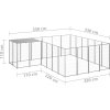 Psí kotec 8,47 m² ocel [3082219] (Barva Stříbrná)