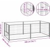 Psí kotec 200 x 100 x 70 cm ocel [150790] (Barva Černá)