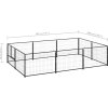 Psí kotec 6 m² ocel [3082110] (Barva Černá)