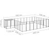 Psí kotec 15,73 m² ocel [3082214] (Barva Černá)