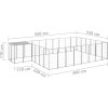 Psí kotec 15,73 m² ocel [3082214] (Barva Černá)