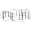 Psí kotec 8,47 m² ocel [3082209] (Barva Stříbrná)