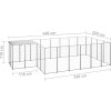 Psí kotec 8,47 m² ocel [3082209] (Barva Stříbrná)