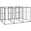 Venkovní psí kotec pozinkovaná ocel 7,26 m² [3082261] (Barva Černá)