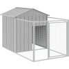 Psí bouda s výběhem 117x201x123 cm pozinkovaná ocel [172352] (Barva Světle šedá)