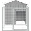 Psí bouda s výběhem 117x201x123 cm pozinkovaná ocel [172352] (Barva Světle šedá)