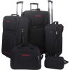 5dílný set cestovních zavazadel textil [90154] (Barva Černá)