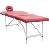 skládací masážní stůl se 4 zónami a hliníkový rám [110098] (Barva Červená)