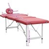 skládací masážní stůl se 4 zónami a hliníkový rám [110098] (Barva Červená)
