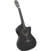 Folková akustická kytara s výřezem ekvalizér a 6 strun [70138] (Barva Černá)