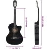 Folková akustická kytara s výřezem ekvalizér a 6 strun [70138] (Barva Černá)