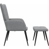 Relaxační židle se stoličkou textil [327952] (Barva Světle šedá)