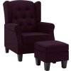 Křeslo s podnožkou textil [320154] (Barva vínová červená)