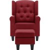 Křeslo s podnožkou textil [320154] (Barva vínová červená)