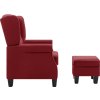 Křeslo s podnožkou textil [320154] (Barva vínová červená)