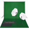 Ateliérové vybavení sada se světly a pozadím [3094648] (Barva Zelená)