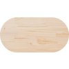 Stolní deska 110 x 55 x 2,5 cm masivní borové dřevo oválná [824365] (Barva Přírodní)