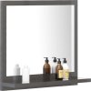 Koupelnové zrcadlo 40 x 10,5 x 37 cm dřevotříska [804561] (Barva šedá s vysokým leskem)