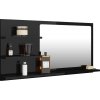 Koupelnová skříňka se zrcadlem 90x11x45 cm kompozit [805022] (Barva černá s vysokým leskem)