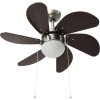 Stropní ventilátor se světlem 76 cm světle hnědý [51489] (Barva Světle hnědá)