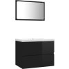 Set koupelnového nábytku dřevotříska [3071586] (Barva Černá)