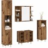 4dílný set koupelnového nábytku dřevotříska [3187614] (Barva Hnědý dub)