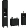 3dílný set koupelnového nábytku kompozitní dřevo [3185590] (Barva Černá)