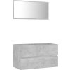 Koupelnová skříňka se zrcadlem kompozitní dřevo [804885] (Barva Betonová šedá)
