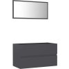 Koupelnová skříňka se zrcadlem kompozitní dřevo [804885] (Barva Betonová šedá)