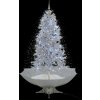 Sněžící vánoční stromeček s deštníkovým stojanem 190 cm [284338] (Barva Bílá)