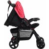 Dětský kočárek 3 v 1 a černý ocel [10393] (Barva Červená)