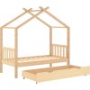 Rám dětské postele se zásuvkou masivní borovice 80x160 cm [322149] (Barva Bílá)