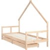 Dětská postel se zásuvkami 80x200 cm masivní borové dřevo [834549] (Barva Přírodní)