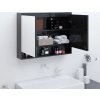 Koupelnová skříňka se zrcadlem 80 x 15 x 60 cm MDF [331531] (Barva Zářivě černá)