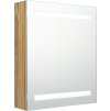 LED koupelnová skříňka se zrcadlem 50 x 14 x 60 cm [326485] (Barva bílá a dub)