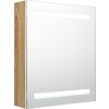 LED koupelnová skříňka se zrcadlem 50 x 14 x 60 cm [326485] (Barva bílá a dub)