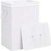Bambusový koš na prádlo se 2 přihrádkami 72 l [320743] (Barva Bílá)