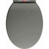 WC sedátko s pomalým sklápěním rychloupínací oválné [145817] (Barva Šedá)